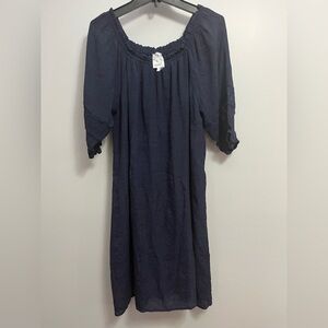 Naïf Anthropologie women's Medium Navy blue bohemian dress 3/4 sleeve